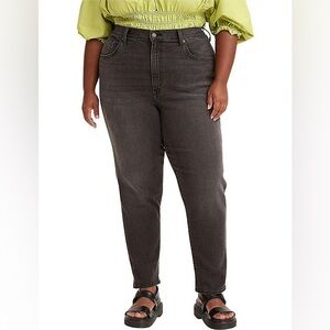 Levi’s women’s high waisted mom jeans size 34 black wash with stretch 27” inseam